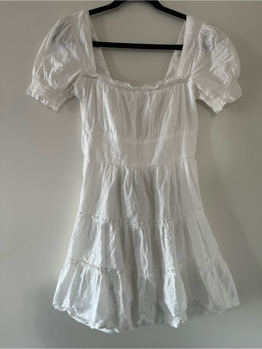Altar'd State White 100% Cotton Milkmaid Puff Sleeve Mini Dress M Cottagecore